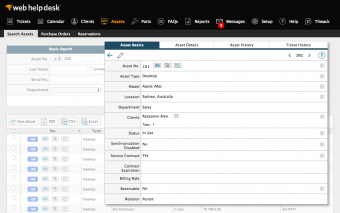 screenshot of Web Help Desk